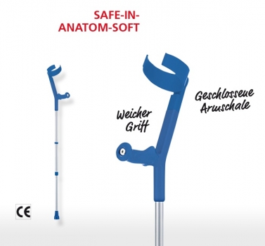 Unterarmgehstütze mit geschlossener Armschale und anatomischem Softgriff