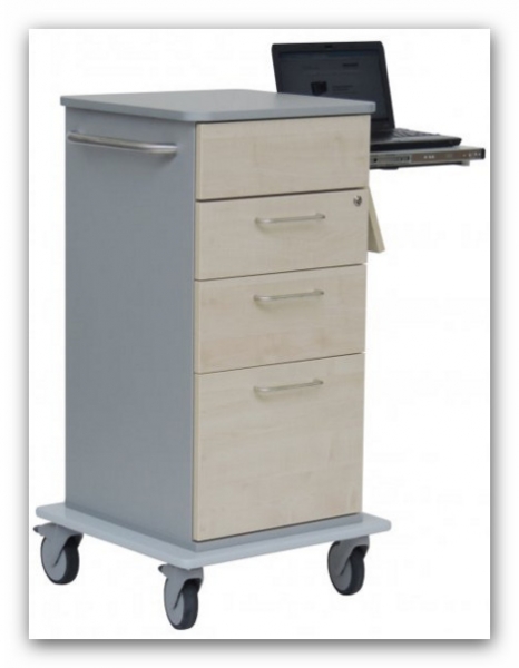 Laptop-Wagen mit seitlichem Laptopfach 1st