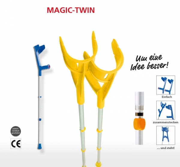 Unterarmgehstütze MAGIC-TWIN Quetsch-Clip